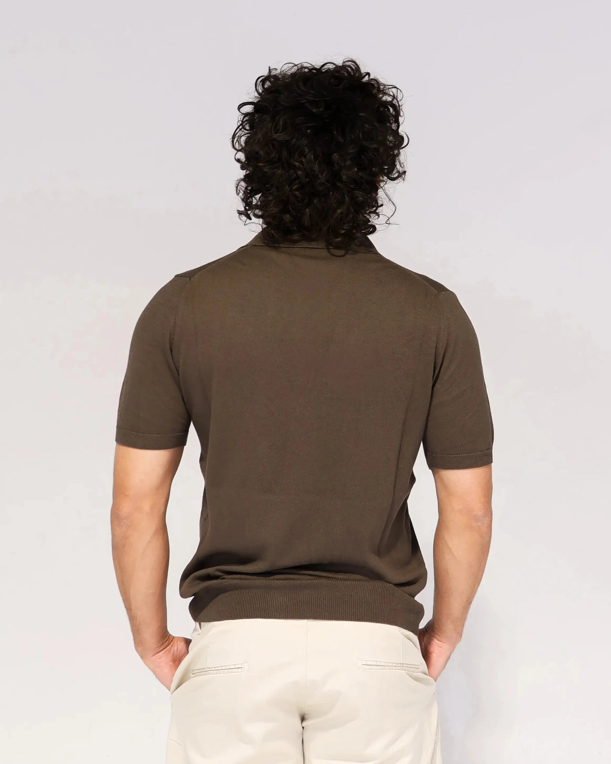 Testa Di Moro Brown knit polo shirt, fine knit, classic collar – Aliverti