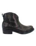 Ladies genuine leather Italian ankle boot with 3.5 cm heel in black made in Italy exclusively for Aliverti