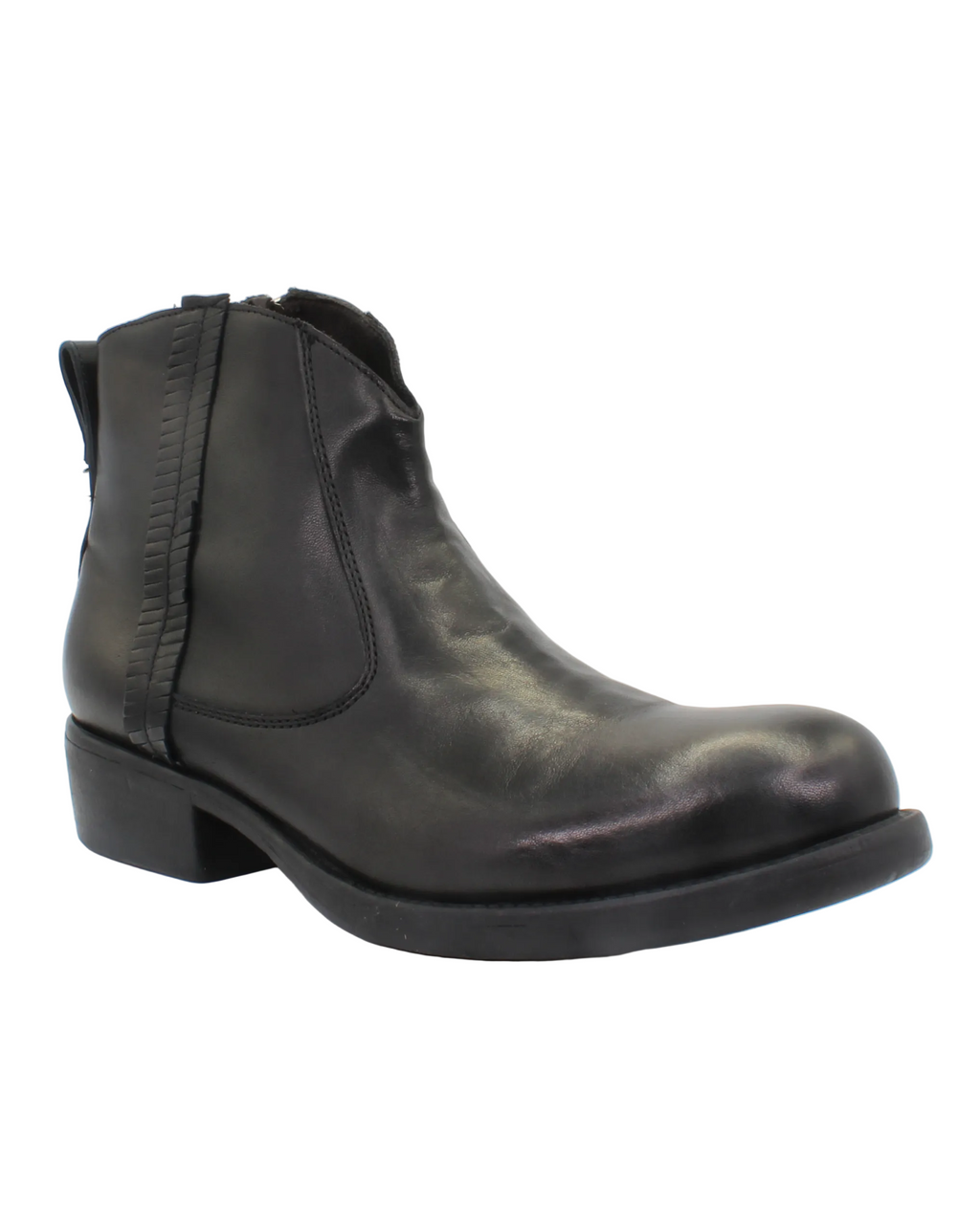 Ladies genuine leather Italian ankle boot with 3.5 cm heel in black made in Italy exclusively for Aliverti