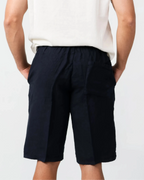 Navy linen shorts, relaxed fit summer style – Fiftieth shorts, Aliverti