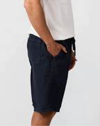 Navy linen shorts, relaxed fit summer style – Fiftieth shorts, Aliverti