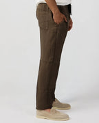 Dark brown (Moro) 100% linen drawstring trousers, Amalfi by Aliverti, made in Italy.