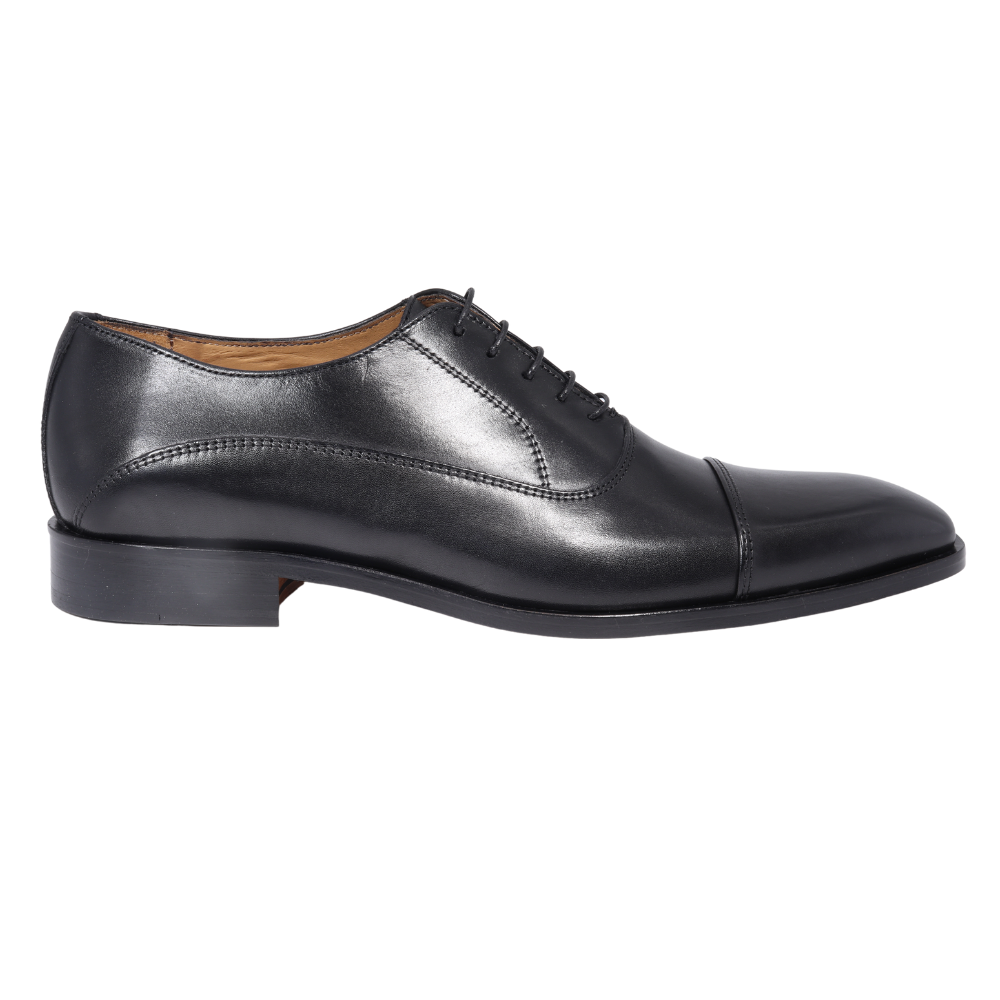 Men's genuine leather formal oxford shoe with hidden lacing system in nero/ black made in Italy exclusively for Aliverti (MF8286LNER)