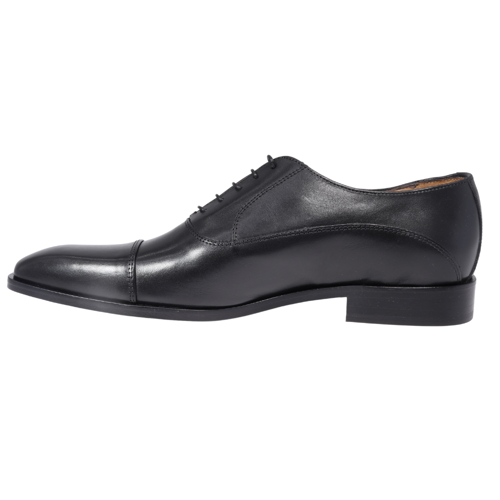 Men's genuine leather formal oxford shoe with hidden lacing system in nero/ black made in Italy exclusively for Aliverti (MF8286LNER)