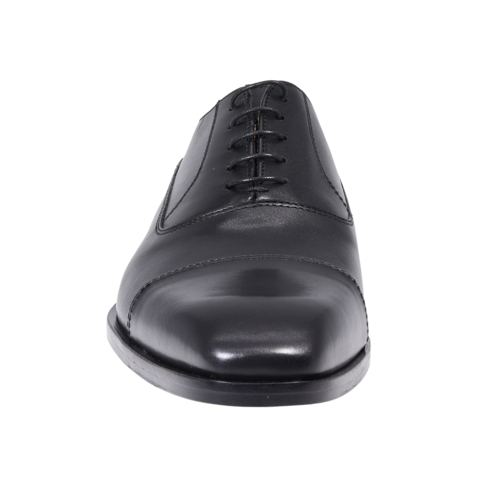 Men's genuine leather formal oxford shoe with hidden lacing system in nero/ black made in Italy exclusively for Aliverti (MF8286LNER)