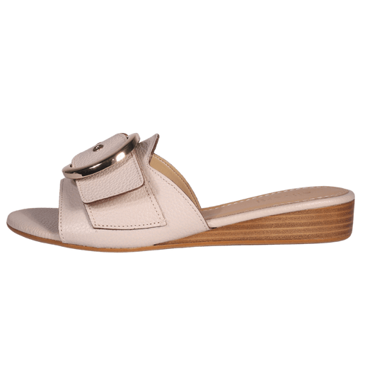 Mini Wedge Leather Sandal in Beige by Aliverti