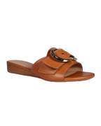 Mini Wedge Leather Sandal in Cuoio by Aliverti