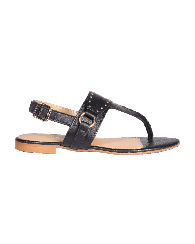 Women's Stud Detail Sandal in Leather Black (AL19106)