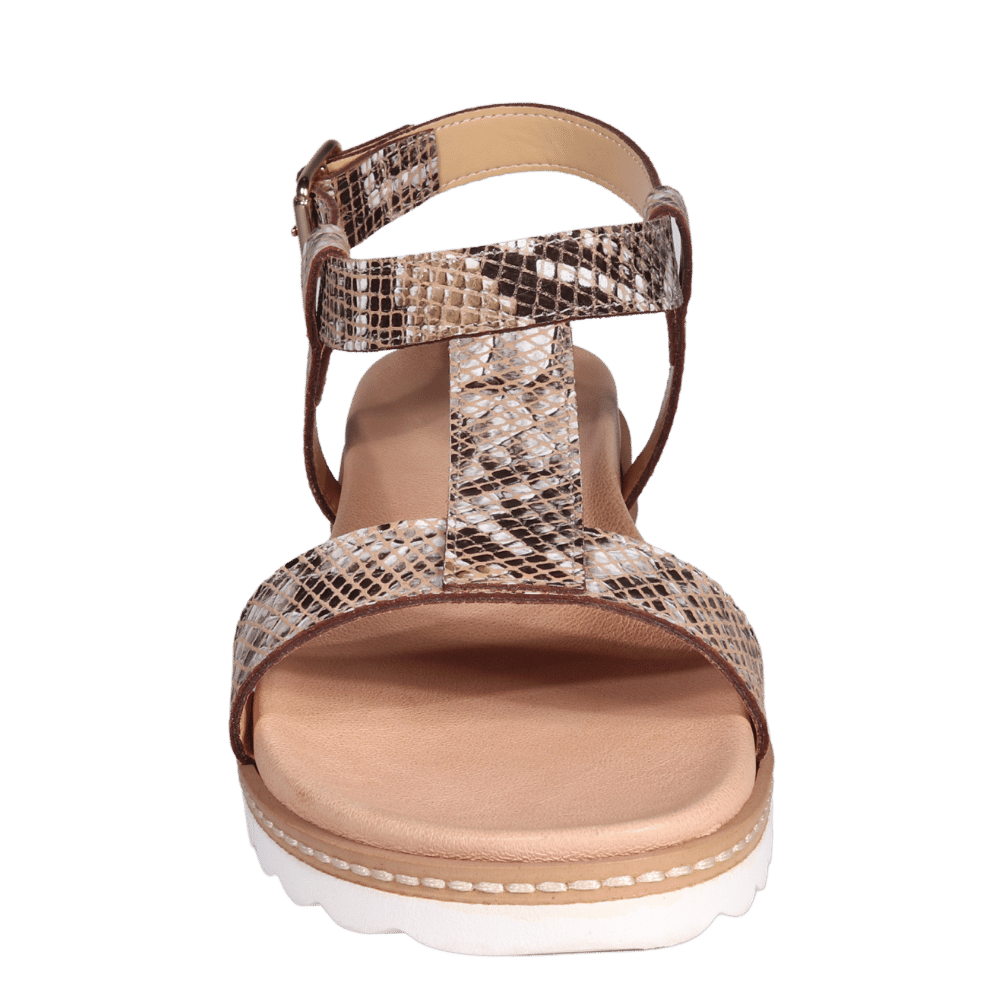 Ladies Sandal - Leather Python - Ultra Light Rubber Sole- AL19116