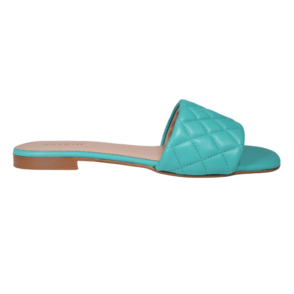 Ladies genuine leather Italian summer sandals in turchese/turquoise made in Italy exclusively for Aliverti (LO19295TUR)