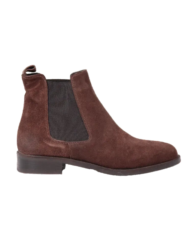 Women's Chelsea Boot in Leather Suede Ebano Dark Brown (GC2030)