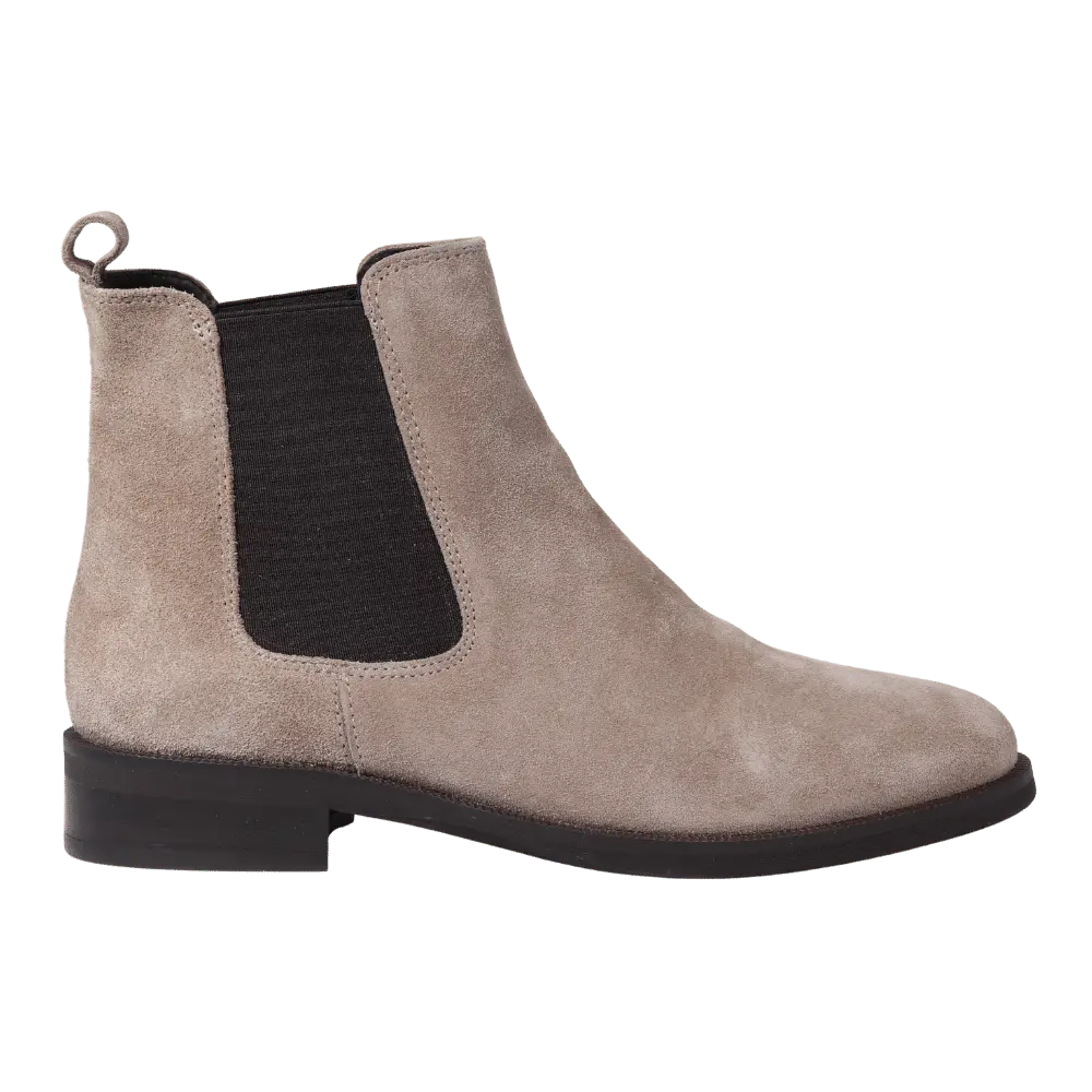 Women's Classic Chelsea Boot in Calf Leather Suede Taupe - GC2030