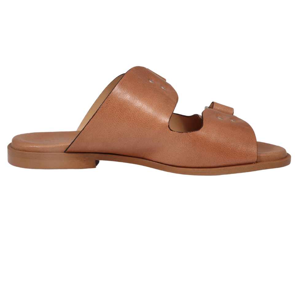 Ladies genuine leather Italian summer sandals in cuoio/ brown made in Italy exclusively for Aliverti (LO20602CUO)