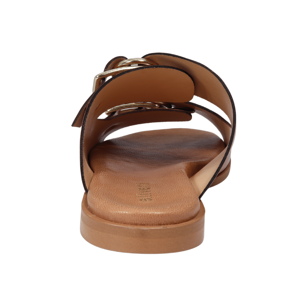 Ladies genuine leather Italian summer sandals in cuoio/ brown made in Italy exclusively for Aliverti (LO20602CUO)