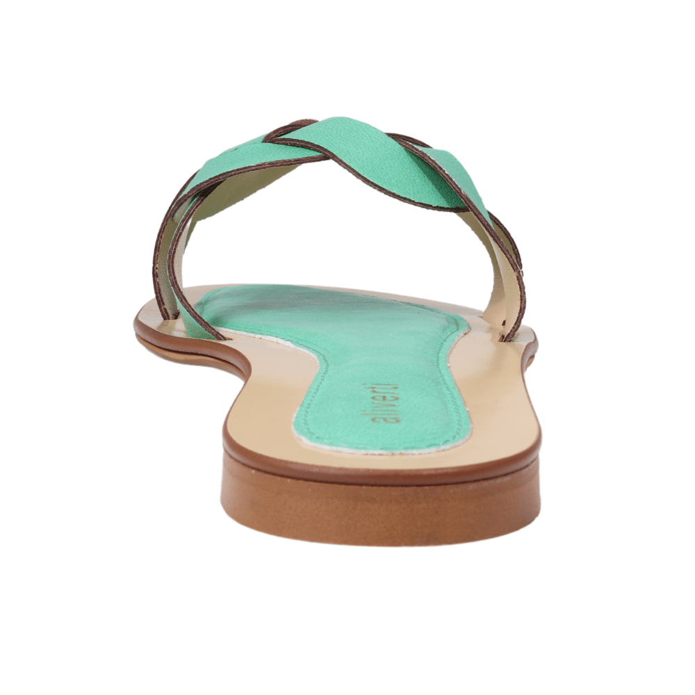 Ladies genuine leather summer sandals in verde/ mint made in Italy exclusively for Aliverti