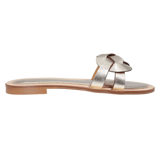 LO21112PLA - Ladies Flat Sandal Platinum