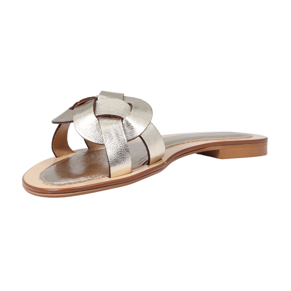 LO21112PLA - Ladies Flat Sandal Platinum