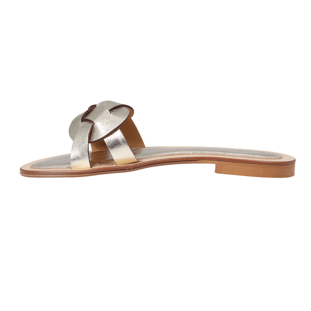 LO21112PLA - Ladies Flat Sandal Platinum