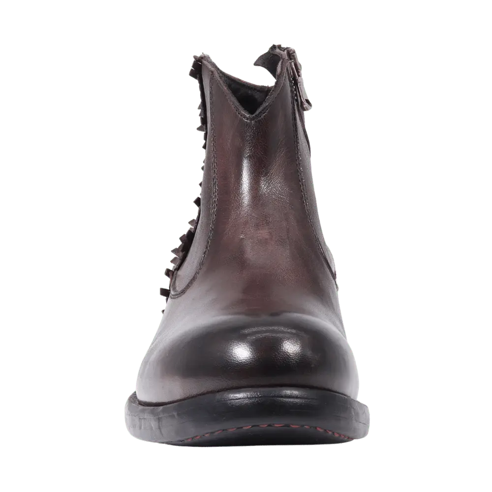 Women's Ankle Boot with Zip in Calf Leather Bronzato Dark Brown (JPD3609/6)
