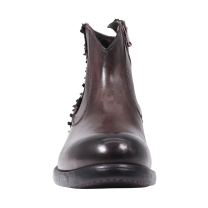 Women's Ankle Boot with Zip in Calf Leather Bronzato Dark Brown (JPD3609/6)