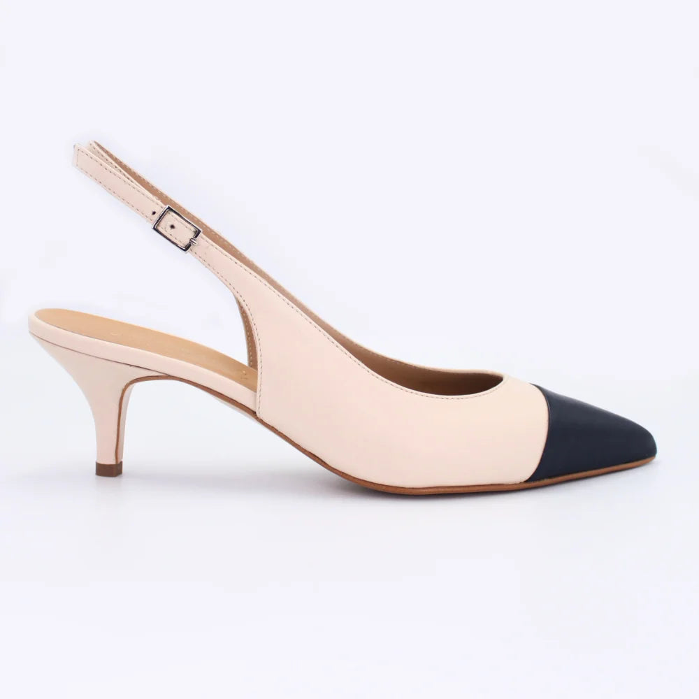 Shop Handmade Italian Leather Court Heel in Nude/Navy (CR507) or browse our range of hand-made Italian heels for women in leather or suede in-store at Aliverti Durban or Cape Town, or shop online. We deliver in South Africa & offer multiple payment plans as well as accept multiple safe & secure payment methods.