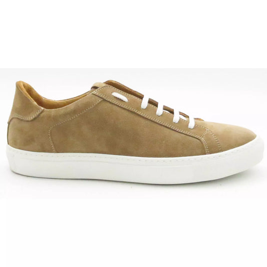 Men's Genuine Leather Italian Suede Sneaker in Sabbia (MF8158)