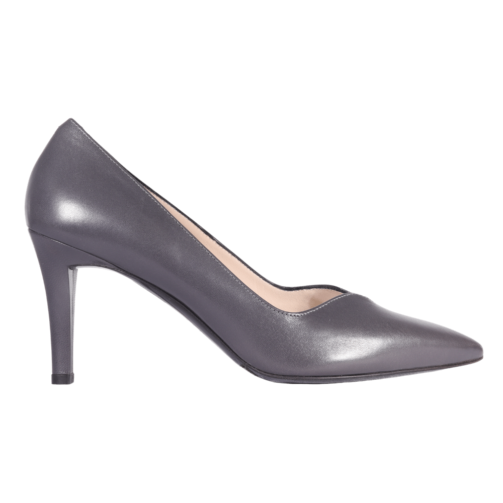 Ladies Genuine Leather Italian Made Classic Leather Court Heel in Grigio by Aliverti (AL57042)