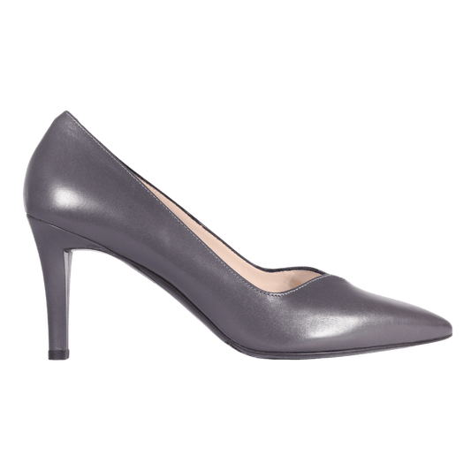 Ladies Genuine Leather Italian Made Classic Leather Court Heel in Grigio by Aliverti (AL57042)