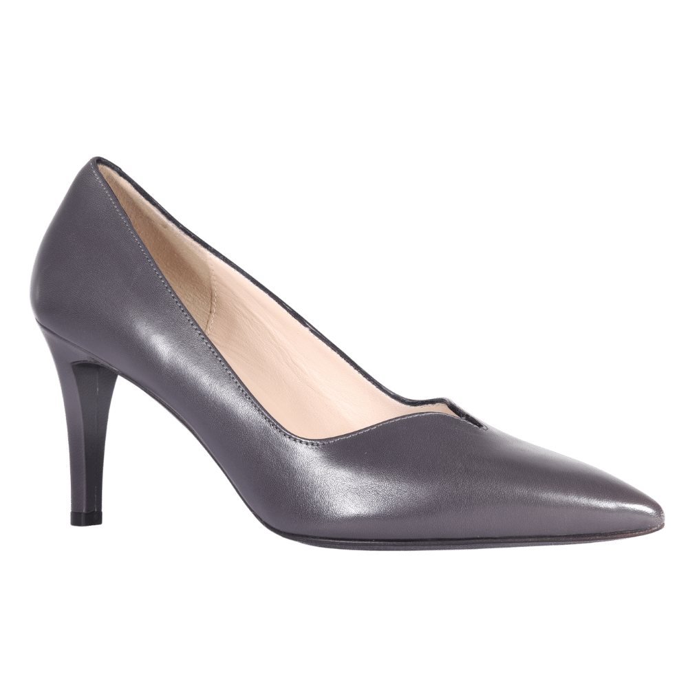 Ladies Genuine Leather Italian Made Classic Leather Court Heel in Grigio by Aliverti (AL57042)