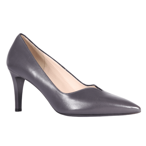 Ladies Genuine Leather Italian Made Classic Leather Court Heel in Grigio by Aliverti (AL57042)