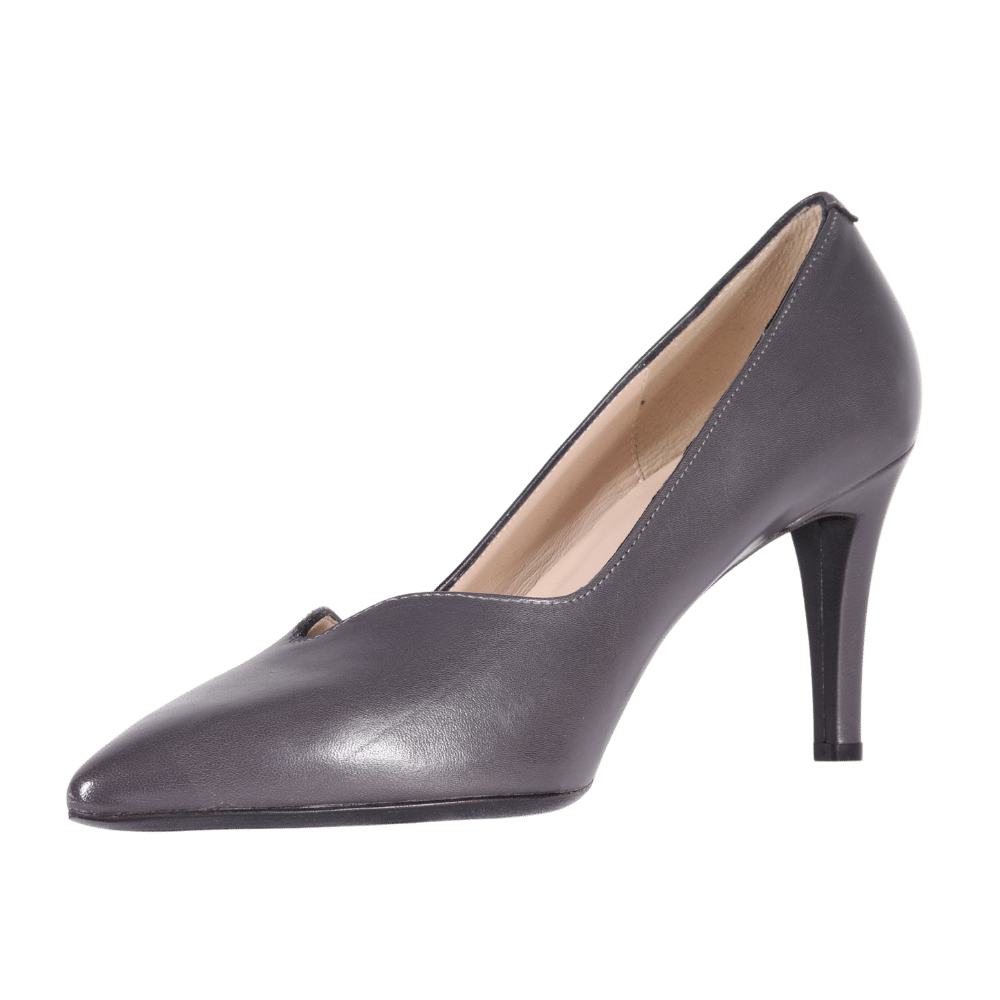 Ladies Genuine Leather Italian Made Classic Leather Court Heel in Grigio by Aliverti (AL57042)