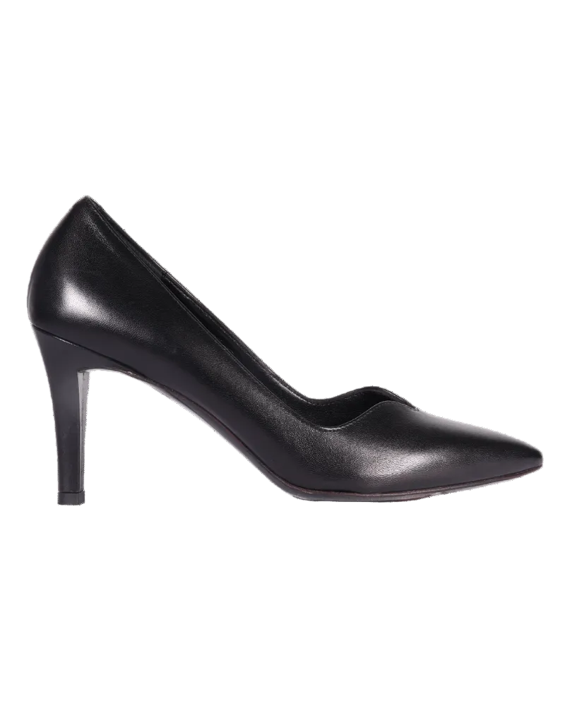 Classic Leather Court Heel in Nero by Aliverti (AL57042)