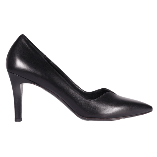 Classic Leather Court Heel in Nero by Aliverti (AL57042)