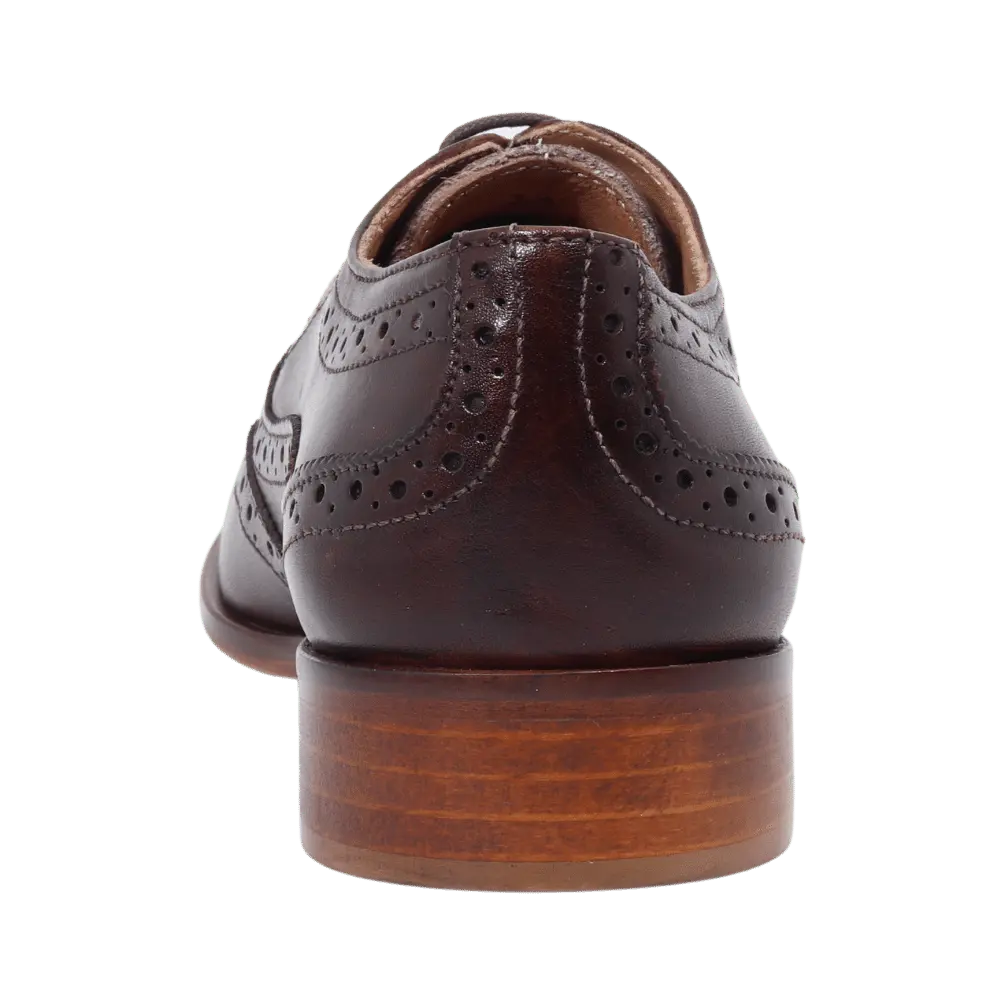 Ladies Classic Brogues - Leather Marrone - Leather Sole - DU6001