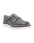 Women's Oxford Double Monk in Leather Cenere (DU6005)
