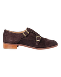 Women's Oxford Double Monk in Leather Suede Testa di Moro (DU6008)