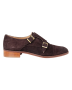 Women's Oxford Double Monk in Leather Suede Testa di Moro (DU6008)
