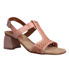 Ladies genuine leather block heel in rose made exclusively for Aliverti (LUA13014TAB)