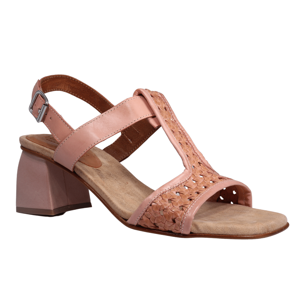 Ladies genuine leather block heel in rose made exclusively for Aliverti (LUA13014TAB)