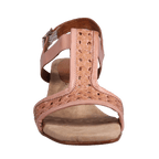 Ladies genuine leather block heel in rose made exclusively for Aliverti (LUA13014TAB)