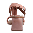 Ladies genuine leather block heel in rose made exclusively for Aliverti (LUA13014TAB)