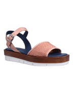 Ladies genuine leather strap sandals with rubber sole in rose made in Italy exclusively for Aliverti (LUA13030ROS)