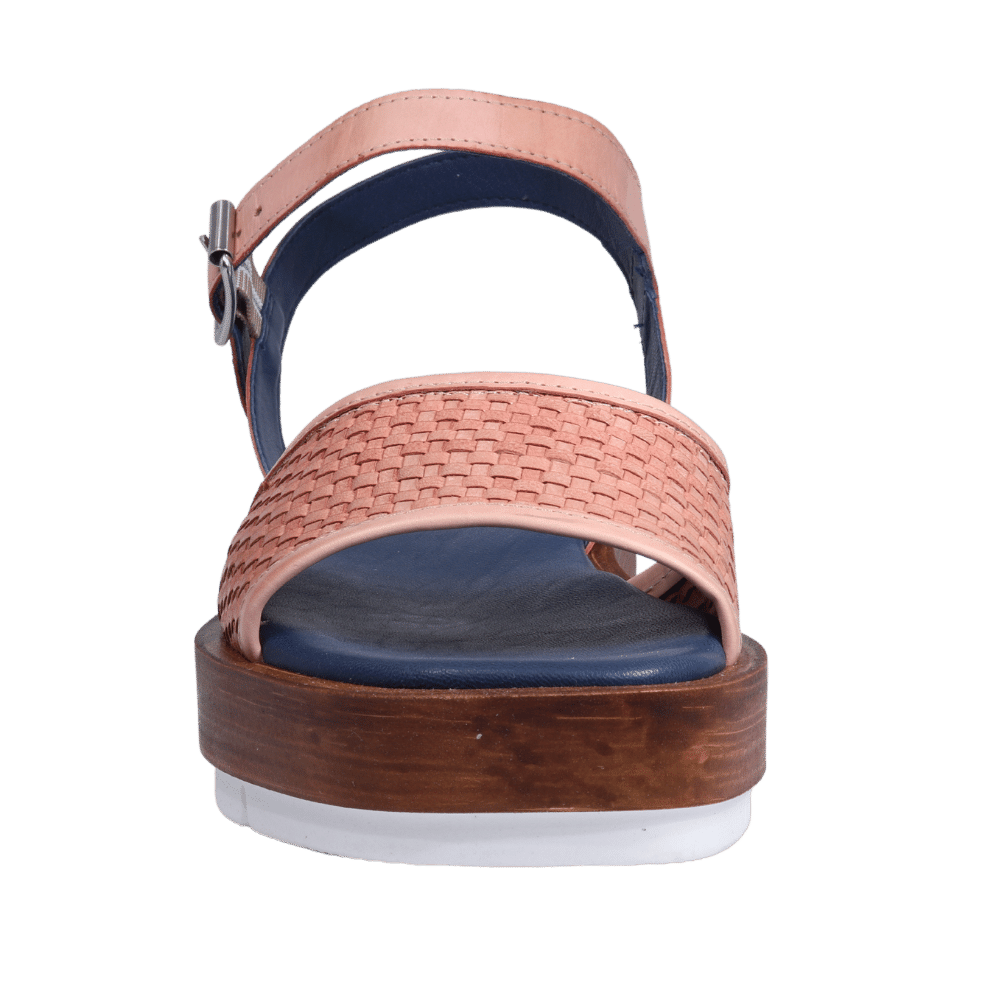 Ladies genuine leather strap sandals with rubber sole in rose made in Italy exclusively for Aliverti (LUA13030ROS)