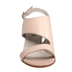 Ladies genuine leather block heel in nude with with adjustable ankle strap made in Italy exclusively for Aliverti (LUA1383NUD)