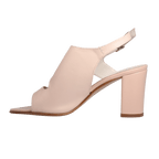 Ladies genuine leather block heel in nude with with adjustable ankle strap made in Italy exclusively for Aliverti (LUA1383NUD)