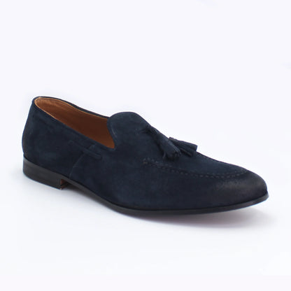 Men's Genuine Suede Leather Classic Moccasin with Tassels in Oceano (AC283)