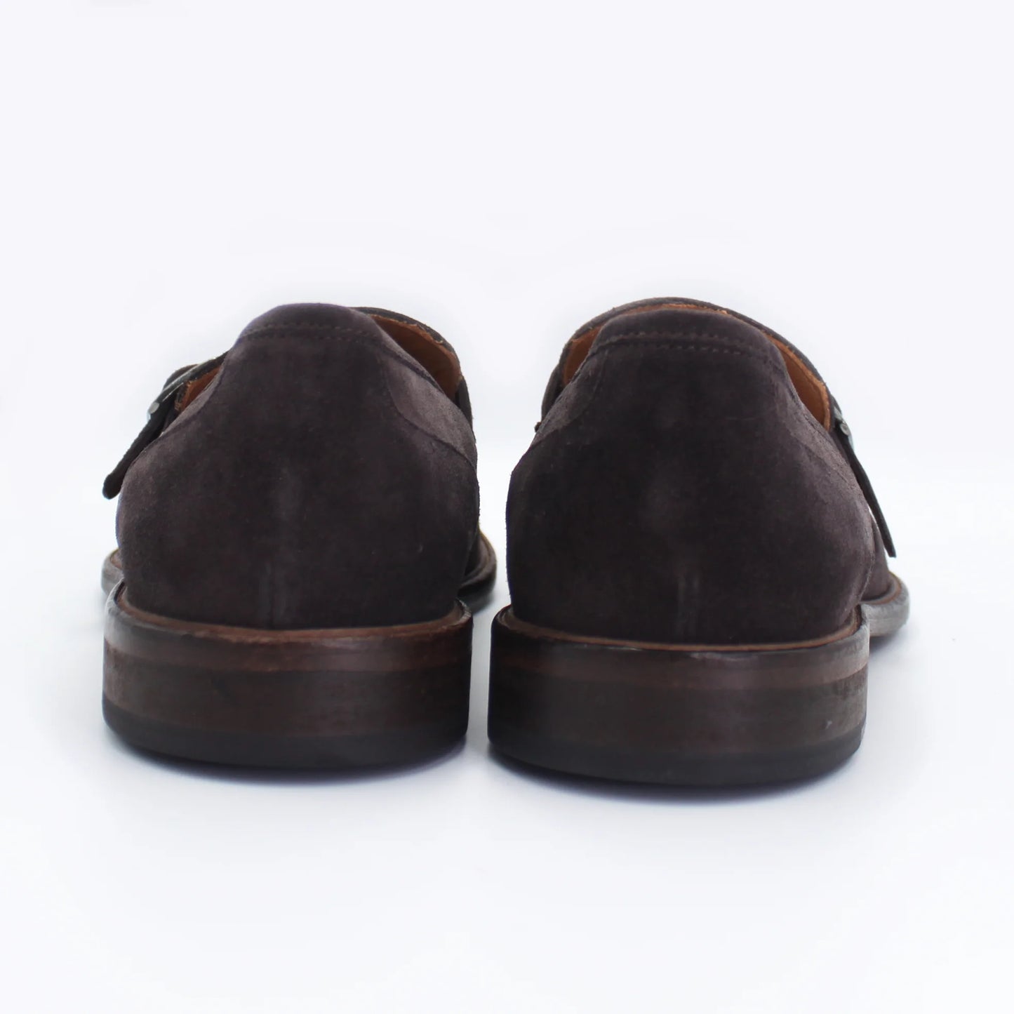 Men's Genuine Suede Leather Moccasin with Buckle in Testa di Moro  (AC337)