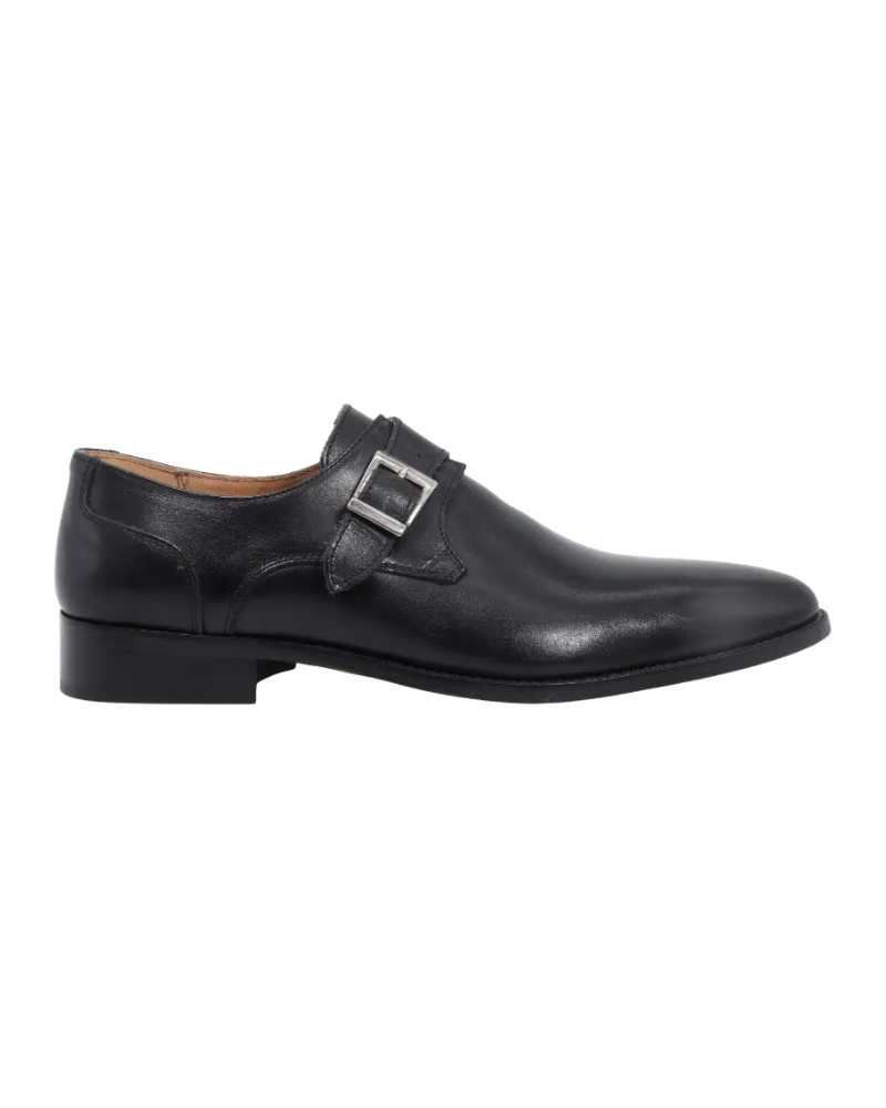 Men's Oxford Single Monk in Leather Nero (DU1863)