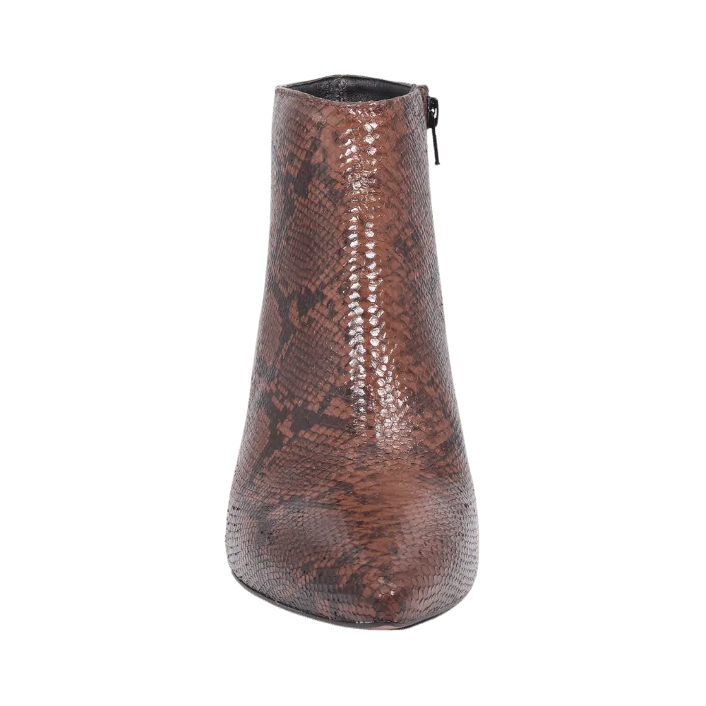 Ladies Elegant Ankle Boot - Leather Python Nemesis Cuoio - Heel 7cm - ALMALIZIA10
