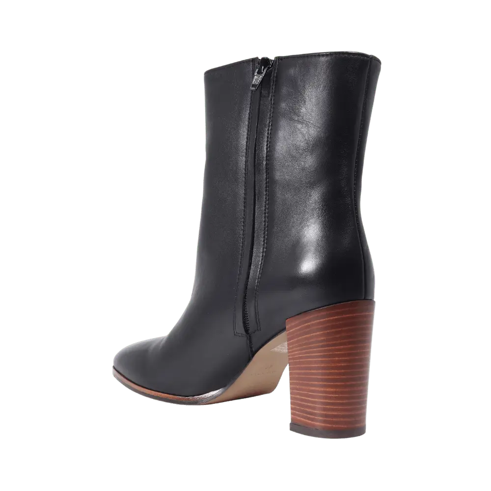 Ladies Ankle Boot - Leather Nero - Heel 8cm- ALMARZIA15
